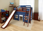 Maxtrix Full Size Mid High Loft Bed w. Angle Ladder and Slide Best Price