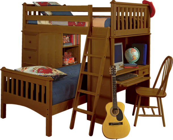 Bolton Furniture Mission SSS Twin Loft Bed - 4 Finish Options! Best Price