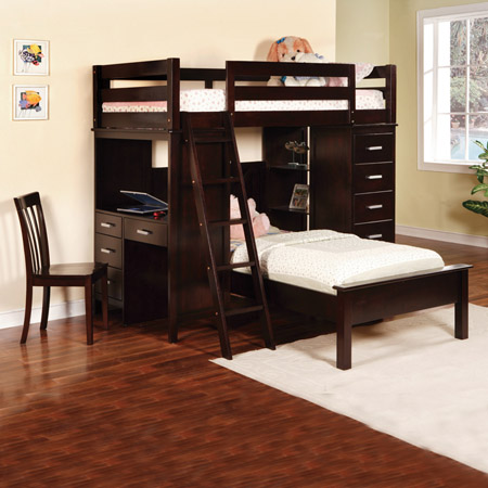 Jr. Varsity Cappuccino Twin Over Twin Loft Bed Best Price