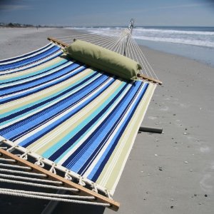 Pawleys Island Beaches Large Quilted Fabric Hammock in Cabin Stripe