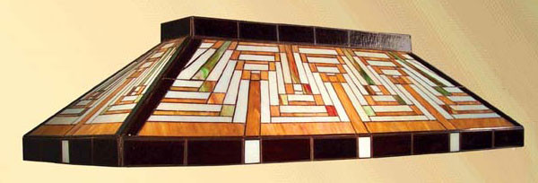 Midnight Flame Lighting B 742 Stained Glass Mission 1 Pool Table Light