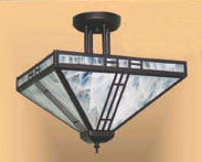 Midnight Flame Lighting Stained Glass Mission 4 Pool Table Light