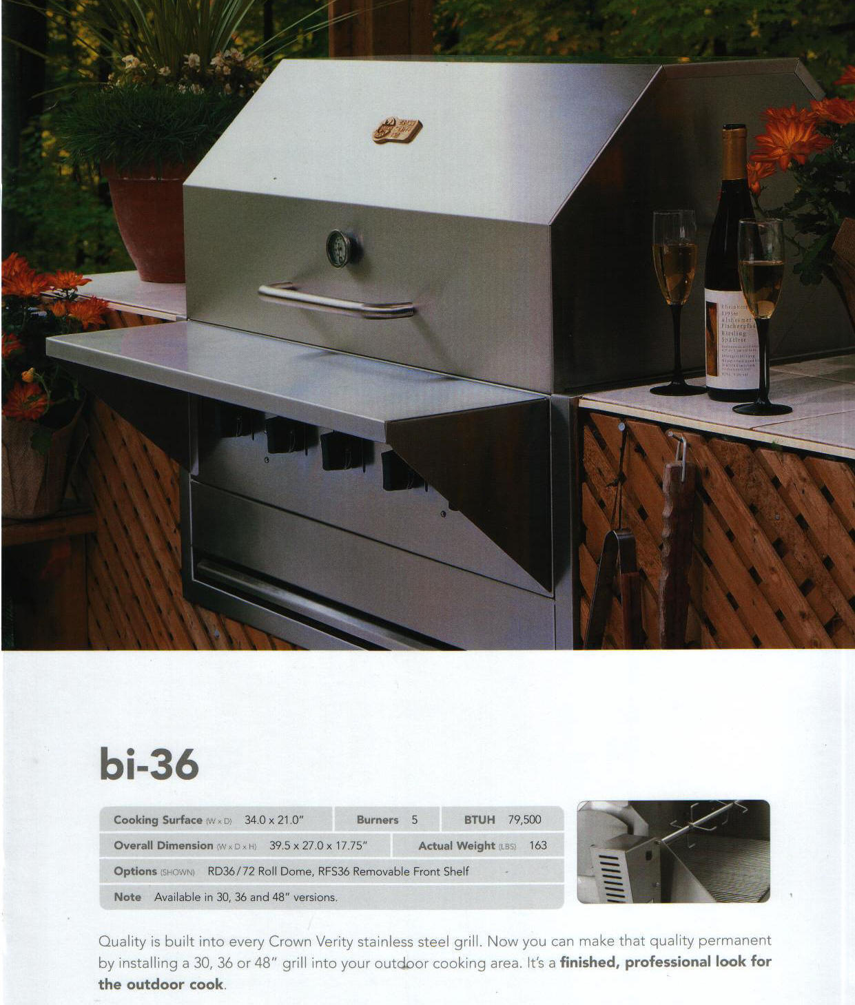 Crown Verity BI-30 Built-In Gas Grill by Crown Verity