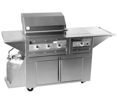 Lazy Man LM210-28/20MC Masterpiece Custom Cart Gas Grill with 3 Broiler and 1 Surface Burner