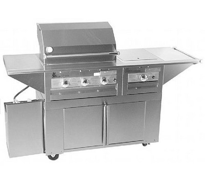 Lazy Man LM210-28MC Masterpiece Custom Cart Gas Grill with 3 Broiler Burners