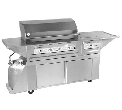 Lazy Man LM210-40/20MC Masterpiece Custom Cart Gas Grill with 4 Broiler and 1 Surface Burner