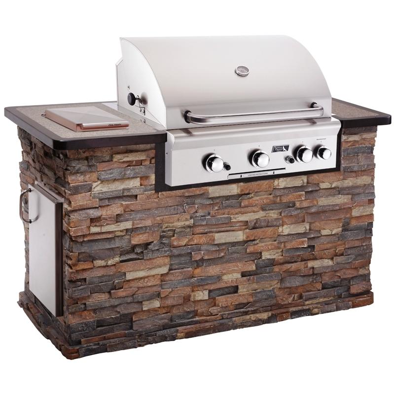 American Outdoor Grill 430 Stack Stone Base with Cocoa Granite Counter
