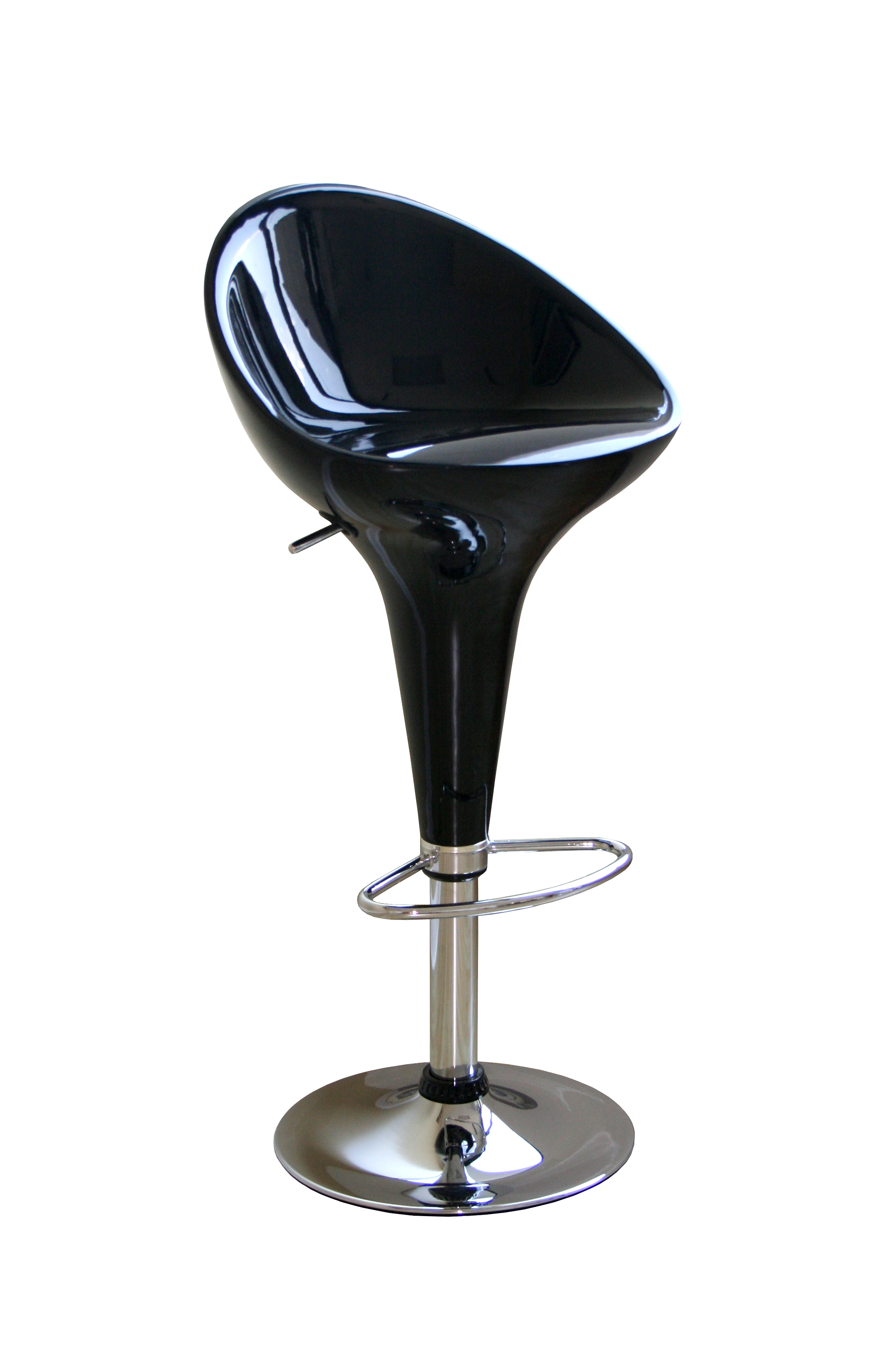 Set of 2 Baxton Studio Black Vinyl Bar Stool C302-black (C302-black)
