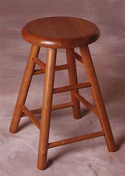 Holland Hardwoods Commercial Cherry Backless Stool with Swivel DISHED Seat