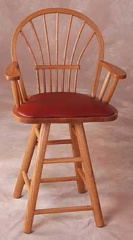 Holland Hardwoods Commercial Maple High Back Stool with Arms - Fast FREE FedEx Shipping!