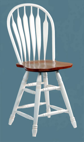 International Concepts 24 inch Windsor Steambent Arrowback Swivel Stool S60-2062 (S60-2062)