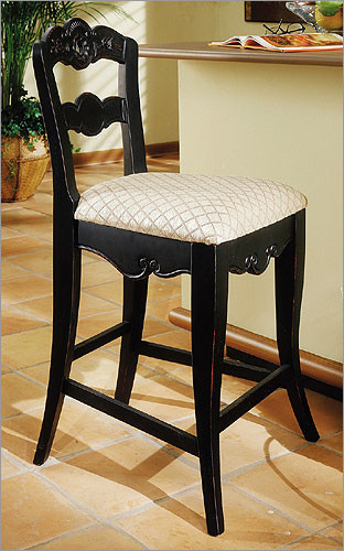 Powell 24 inch Hills of Provence Black Counter Stool