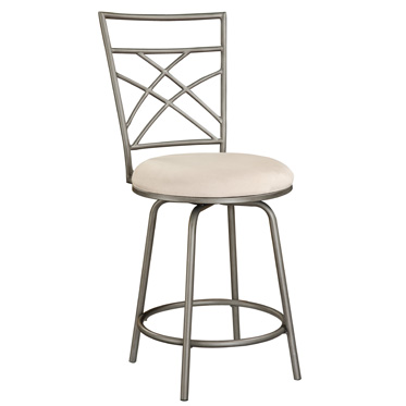 Powell Antique Gold Accented Pewter Bar Stool
