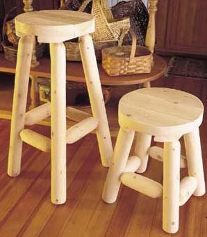 Rustic Natural Cedar Furniture Barstool - Set of 2 (#51)