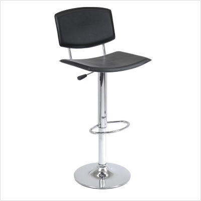Winsome Spectrum Air Lift Black Stool with Curved Seat (93140)