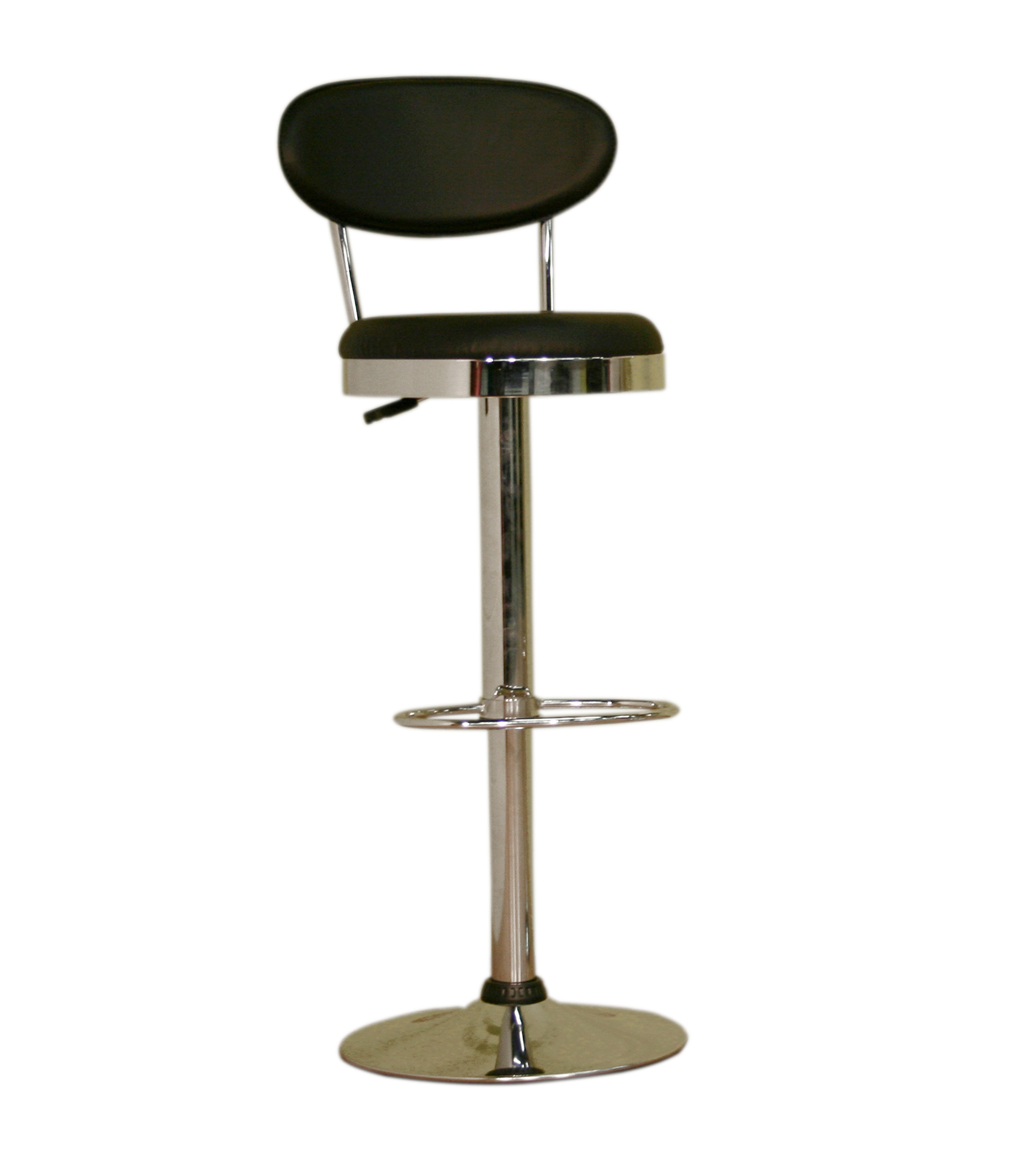 Baxton Studio Black Vinyl and Chromed Steel Armless Adjustable (BS-030A-Black) Bar Stool