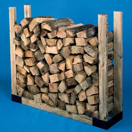 Painted Black Brackets 2 x 4 Log Rack Kit  - LRK