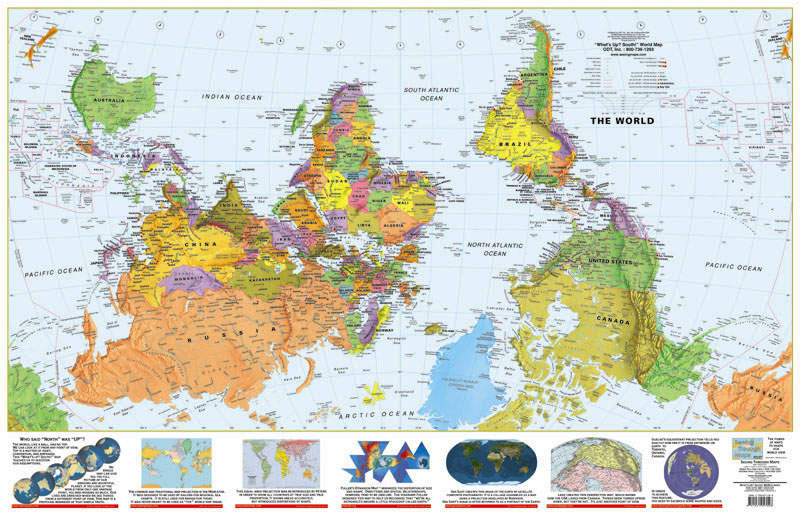 Peters Maps What s Up South World Map