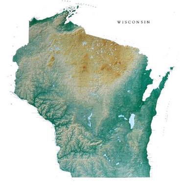 Raven Maps Images Wisconsin Wall Map