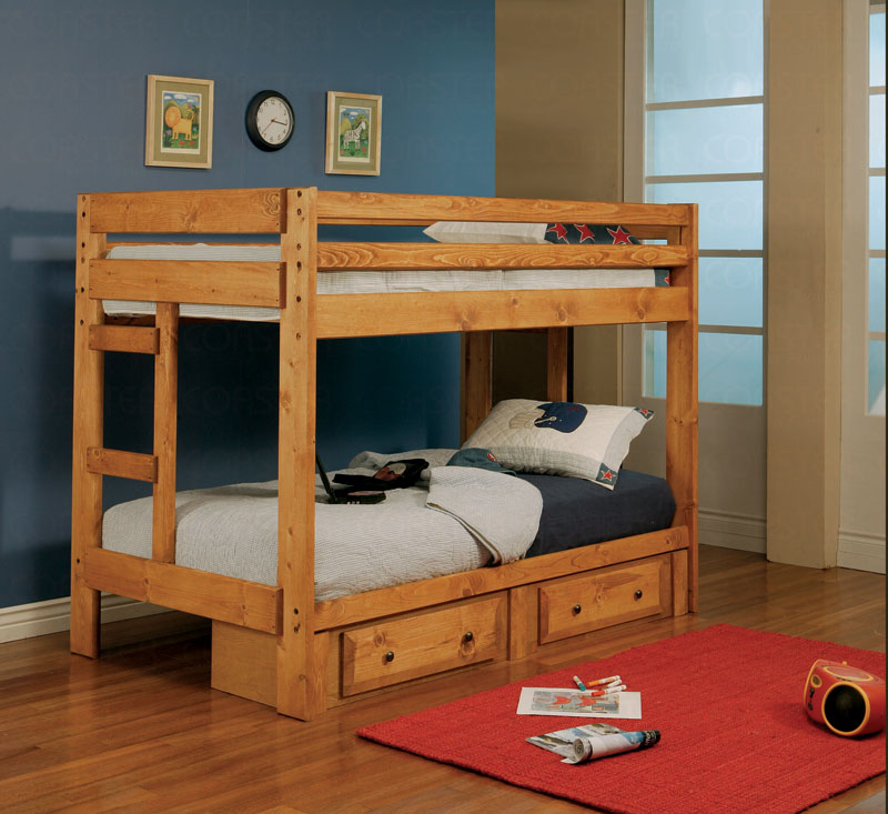 Union Square Amber Wash Twin Over Twin Bunk Bed Best Price