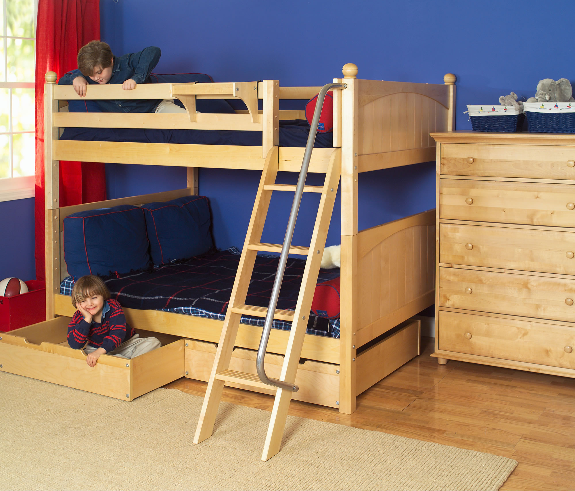 Maxtrix Full over Full Medium Bunk Bed with Angled Ladder Best Price