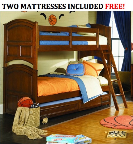 Lea Deer Run Twin Twin Bunk Bed with 2 mattresses included! by Lea