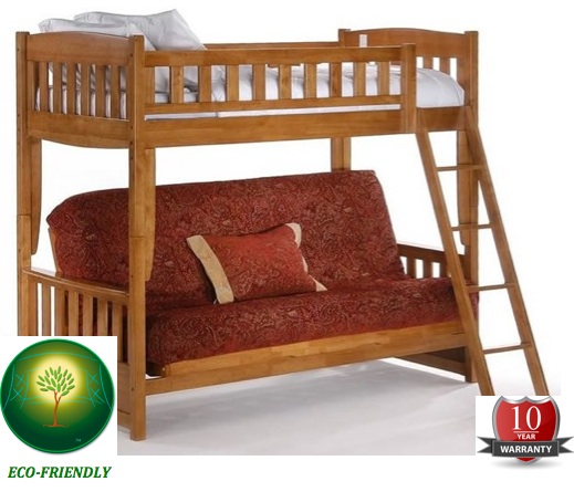 Night and Day Furniture Cinnamon Twin over Futon Bunk Bed Best Price