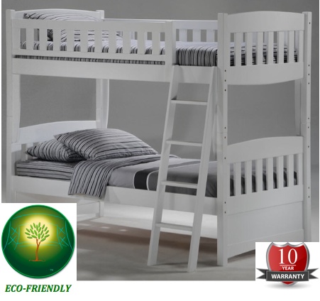 Night and Day Furniture Cinnamon Twin over Twin Bunk Bed in White Best Price