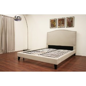 Baxton Studio Aisling Cream Fabric Platform Bed - King Size Best Price