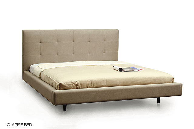 Baxton Studio Margo Natural Fabric Queen Size Platform Bed Best Price