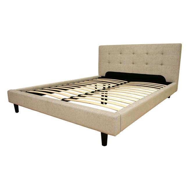 Baxton Studio Quincy Natural Twill Fabric Platform Bed - King Size Best Price