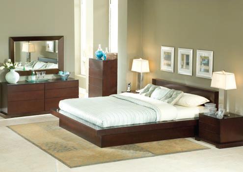 LifeStyle Solutions Zurich 5 Piece Platform Bed Set - Bed, Nightstand, Dresser, Mirror, and Chest - FREE Inside Delivery!