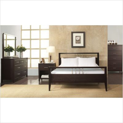 Modus Nevis 4 Piece Platform Bed Set - Bed  Nighstand  Dresser  and Mirror Best Price