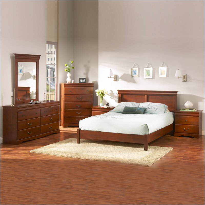 South Shore Vintage Low Profile Platform Bed - Headboard INCLUDED!