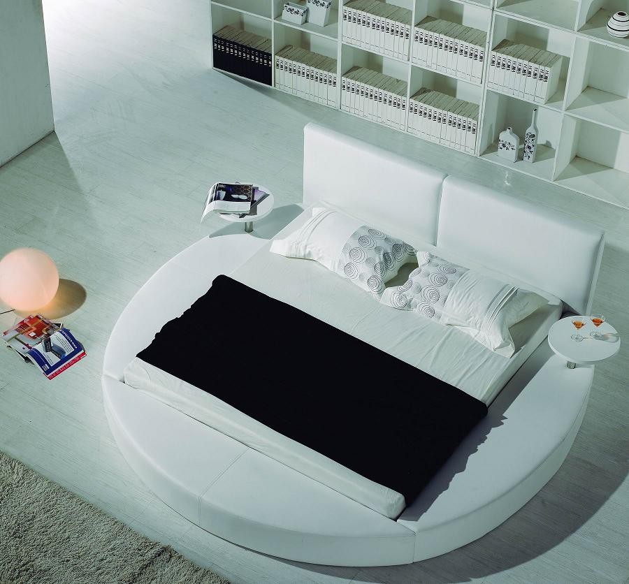 TOSH Furniture Modern Leather Headboard Round Bed Best Price
