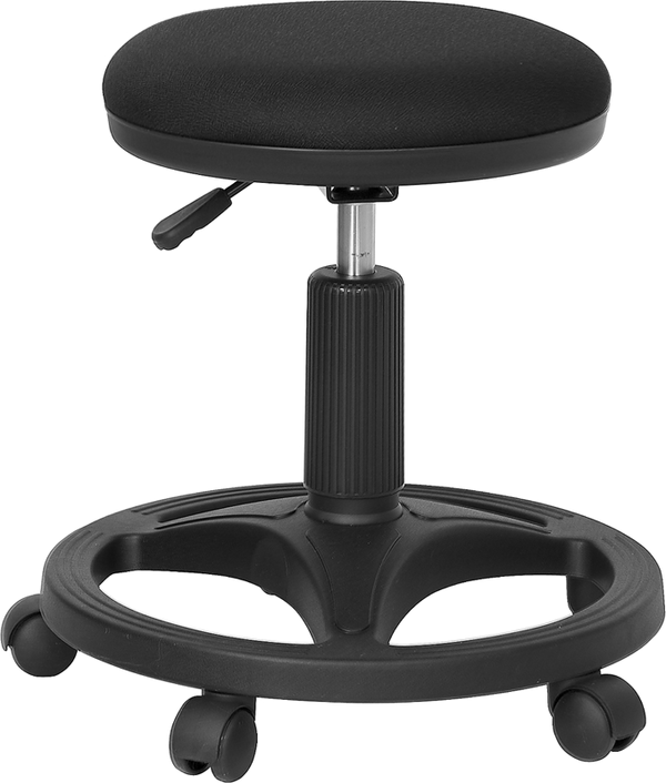 Flash Furniture Black Ergonomic Stool With Foot Ring