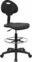 Flash Furniture Tuff Butt Black Soft Polyurethane Utility Drafting Stool