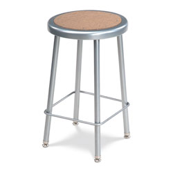Virco Inc. 122 Series 24 Inch Heavy-Duty Stool with Masonite Seat Inset - Set of 4
