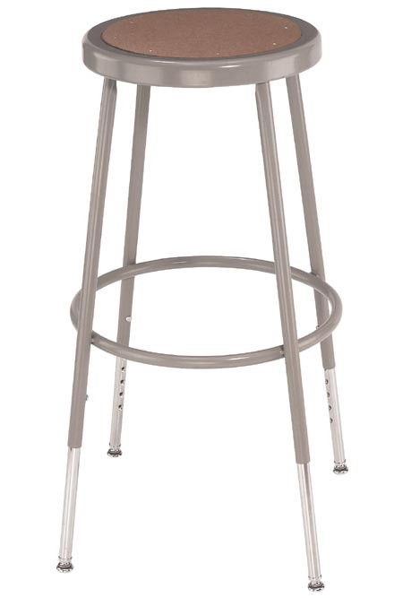 National Public Seating 6200 Series Heavy Duty Lab Adjustable Stool with Hardboard Seat