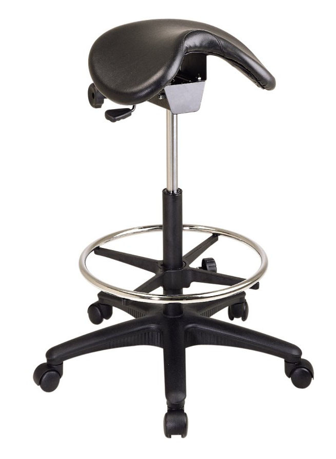 Office Star Backless Stool with Saddle Seat