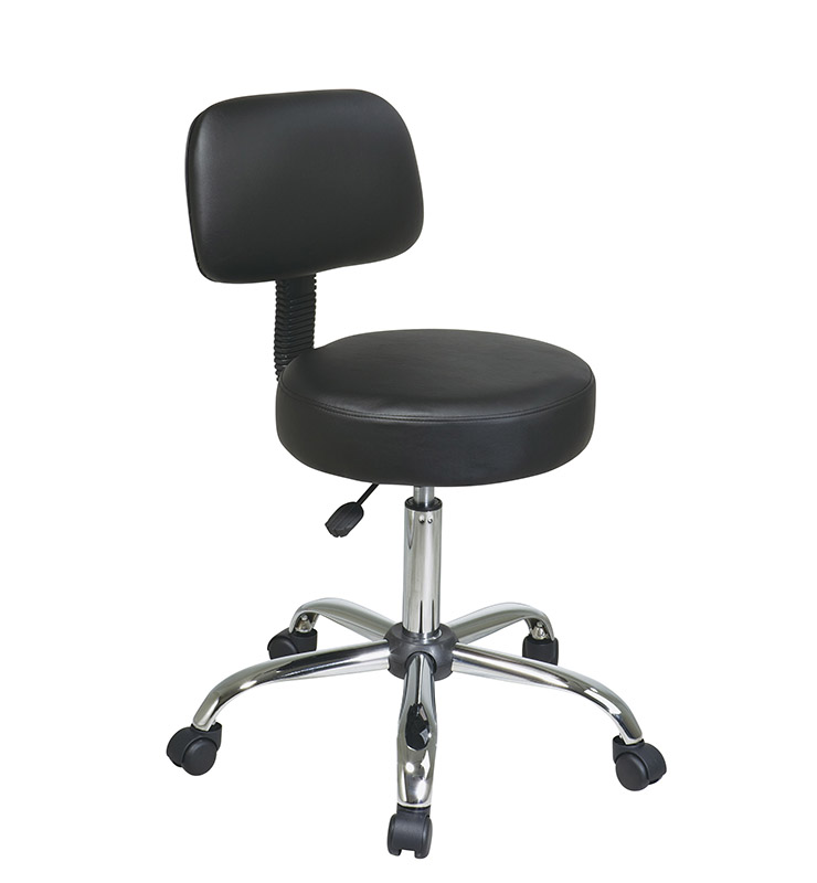 Office Star Vinyl Stool with Back