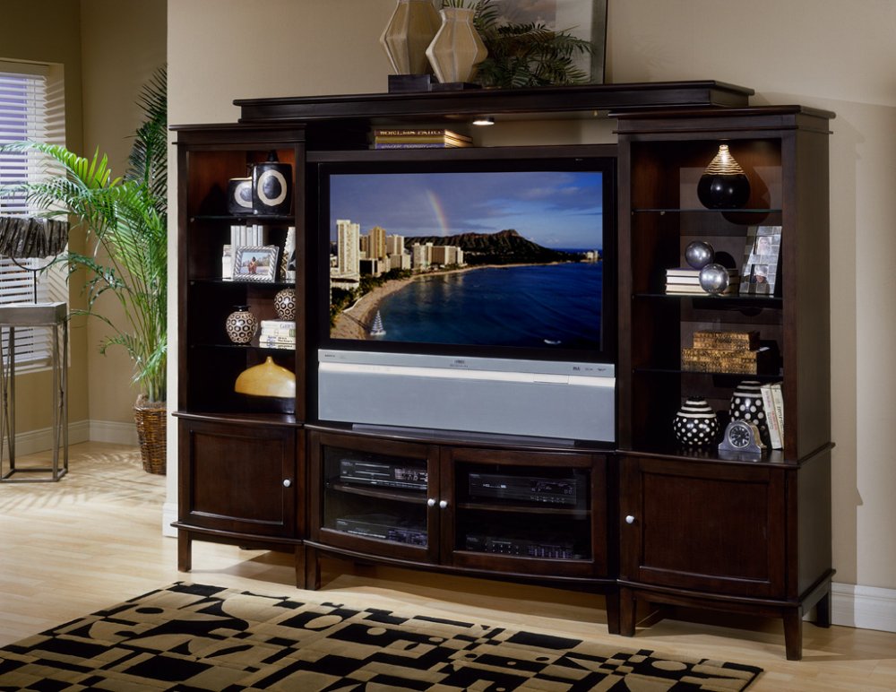 Encore Home Entertainment Dana Point 50 inch TV Cart 4 Piece Wall Entertainment Center
