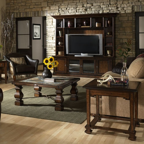 Hammary Mountain Lodge Entertainment Set in Whiskey Finish