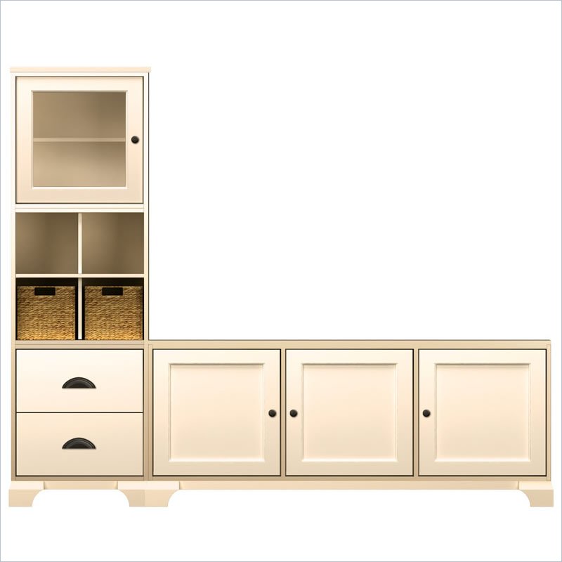 Howard Miller Ty Pennington Hannah Entertainment Cabinet Antique Vanilla 10J Entertainment Center