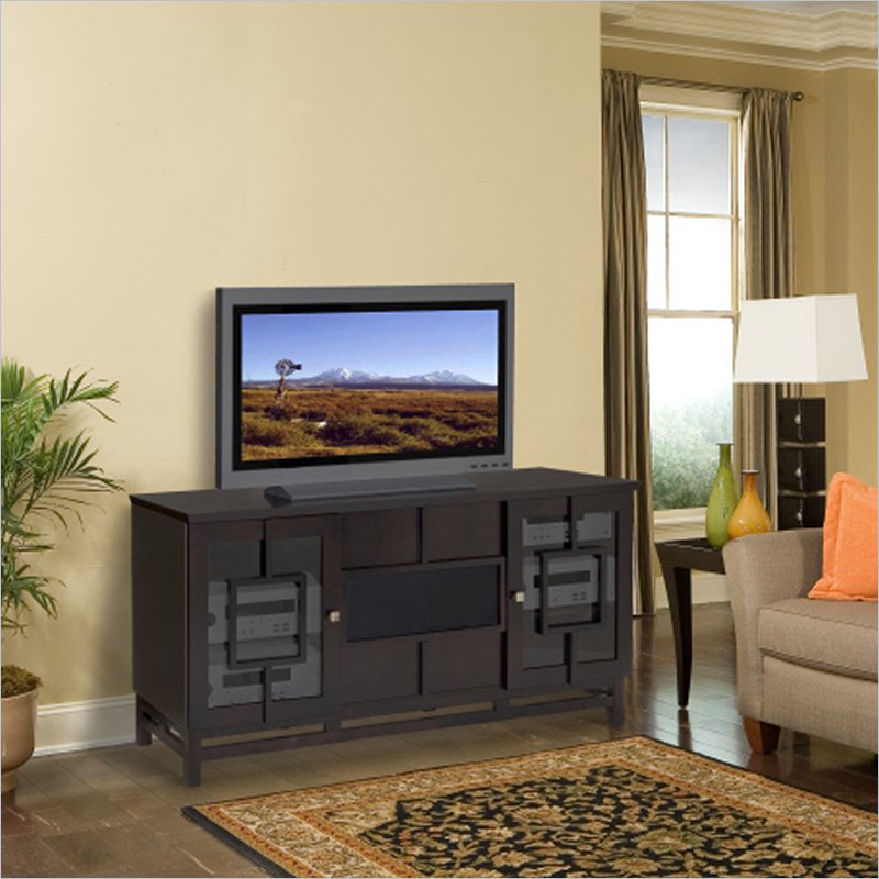 Furnitech 62 inch Contemporary Asian TV Stand
