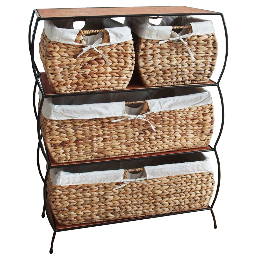 Pangaea Home and Garden Rattan Four Drawer Dresser with Liners Best Price