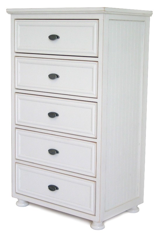 Relics Furniture Beadboard 5 Drawer Tall Chest Best Price