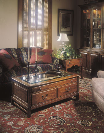 Bob Timberlake Home Rectangle Glass Top Collectors Cocktail Table Coffee Table