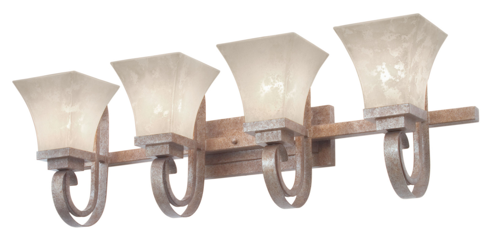 Kalco Lighting Gotham 4 Light Bath with Square Flared Meringue White Glass