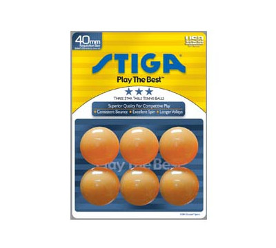 Stiga 3-Star Orange Table Tennis Balls - 144 Count